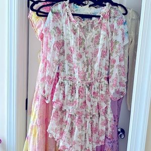 LoveShackFancy Pink Floral Dress